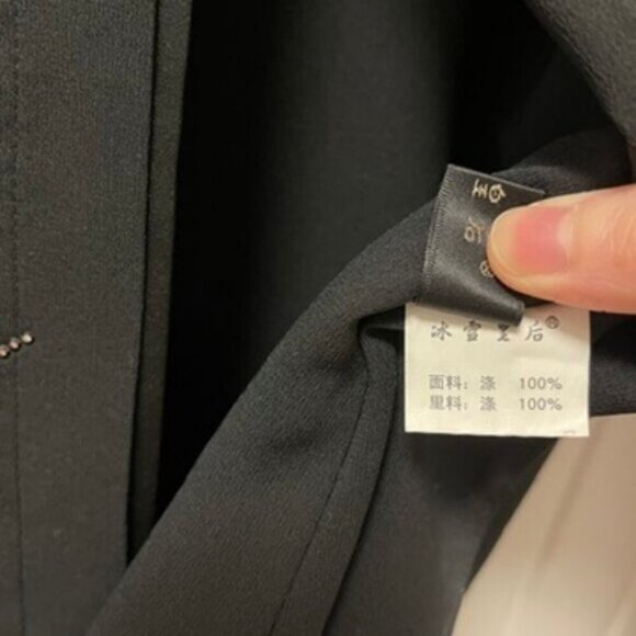 Vintage Satin Trim Hidden Button Blouse Black - Picture 8 of 15